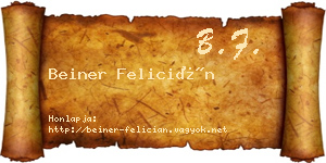 Beiner Felicián névjegykártya